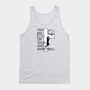 Christian Basketball Player Jesus and Basketball Christ Cross Tank Top